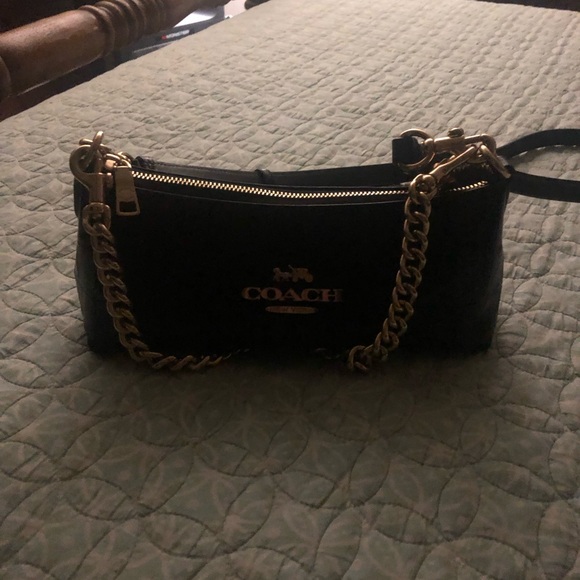 COACH Charlotte Shoulder Bag, Black Leather - Picture 2 of 4
